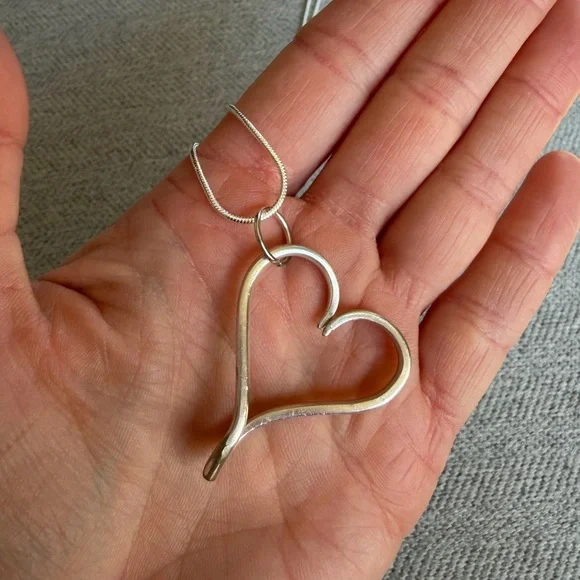 Fork Tine Heart Pendant Necklace - Picture 7 of 7
